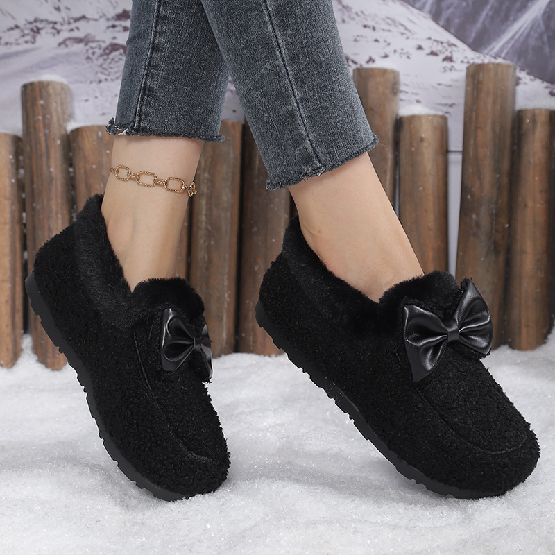 Sewing Fleece - Sepatu Wanita Musim Dingin Hangat, Loafer