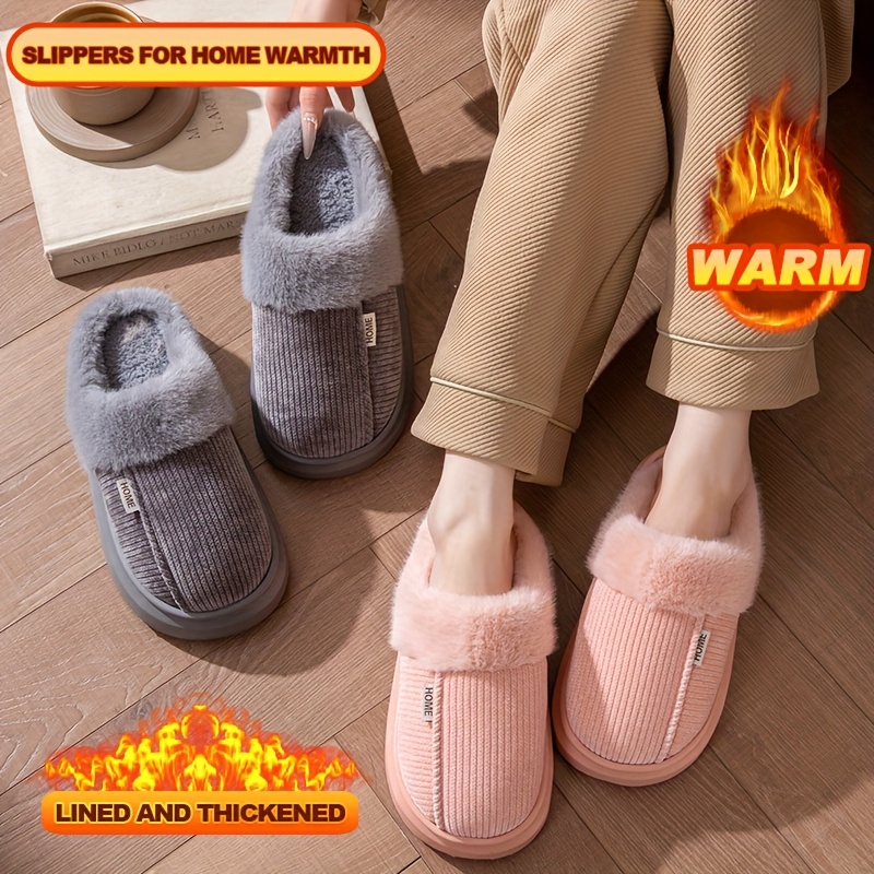 Sewing Fleece - Sepatu Rumah Musim Dingin Pasangan Bahan