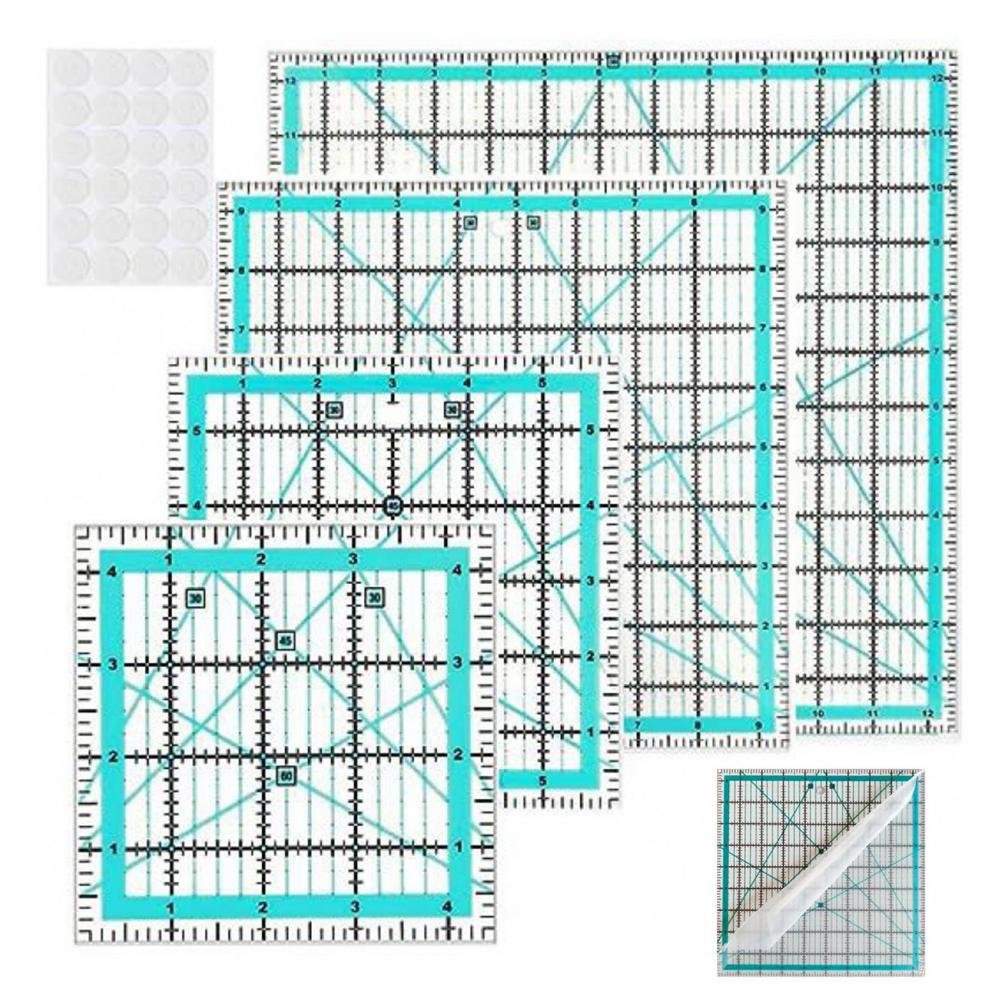 4 Buah Penggaris Quilting Akri - Quilting Ruler Square ulasan dan harga