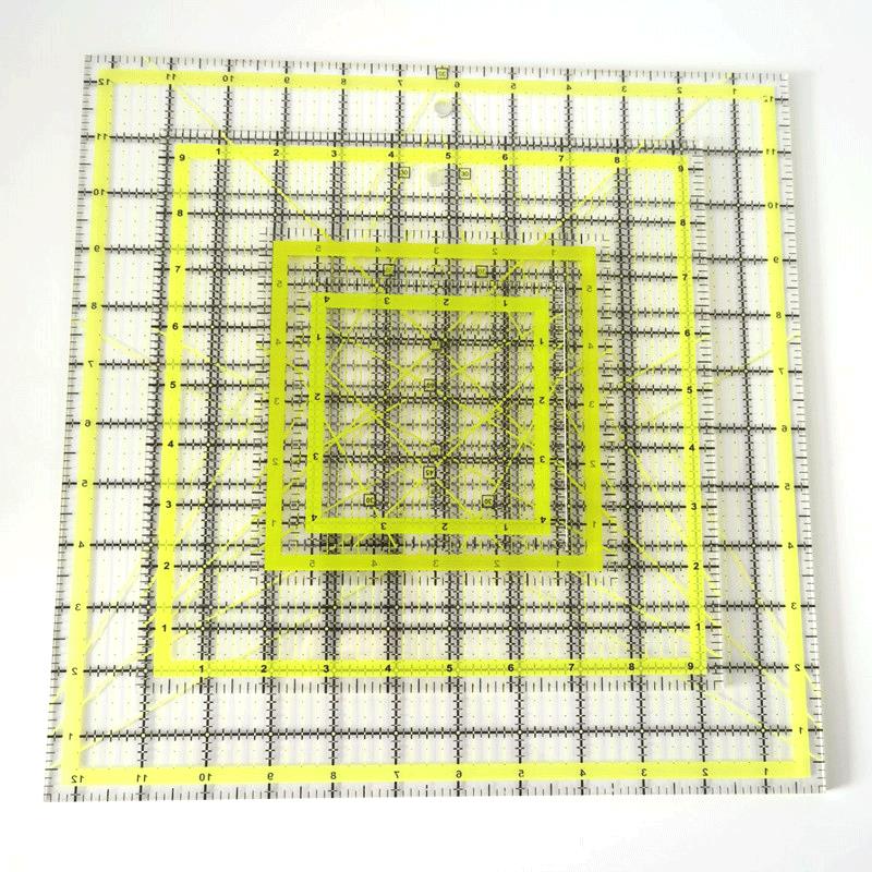 4 Buah Penggaris Akrilik Perse - Quilting Ruler Square ulasan dan harga