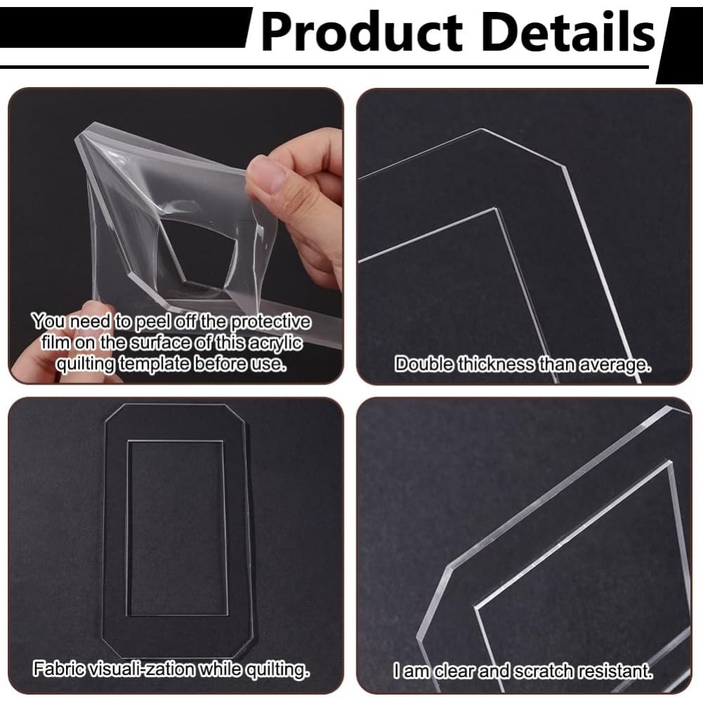 2 Set Templat Quilting Templat - Quilting Ruler Square ulasan dan harga