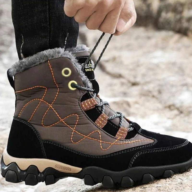 Sepatu Bot Salju Pria Musim Di - Sewing Fleece ulasan dan harga
